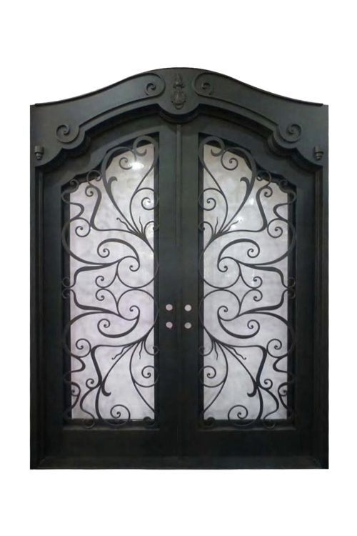 Cordoba Filigree Double Iron Door – Elegant Curves and Symmetry in Custom Ironwor