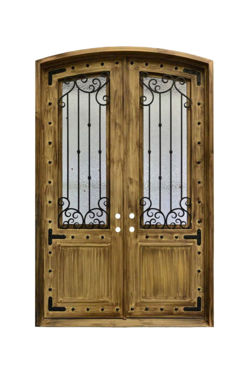 Sonora Rustic Double Iron Door – Earthy Iron Design with Soft Arch
