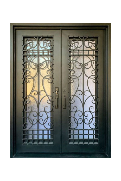 Lavalier Double Iron Door – Graceful Ironwork with Pendant Detailing