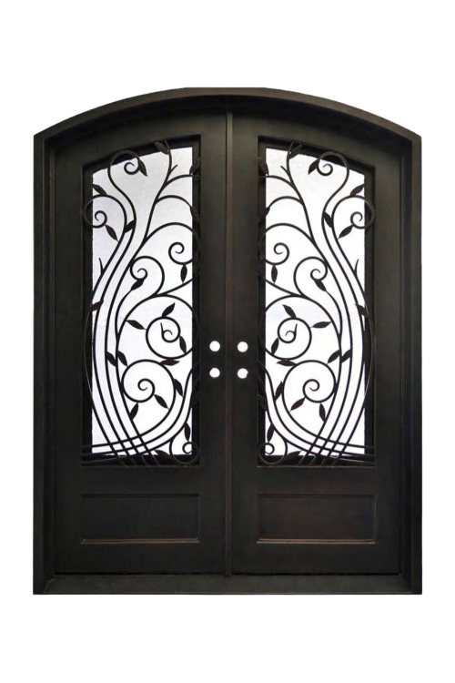 Floral Crescendo Double Iron Door – Organic Floral Ironwork