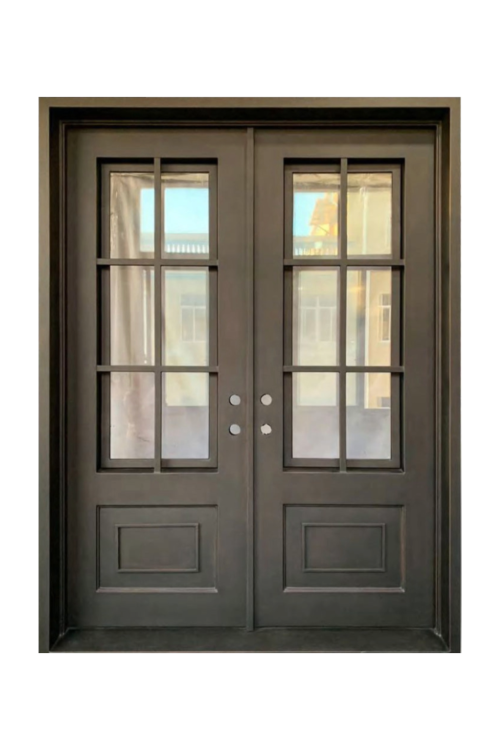 Savannah French Iron Door – Classic French Design with Glass Panels
