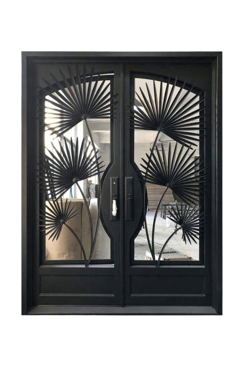 Island Canopy Double Iron Door – Custom Iron Design with Tropical Elegance