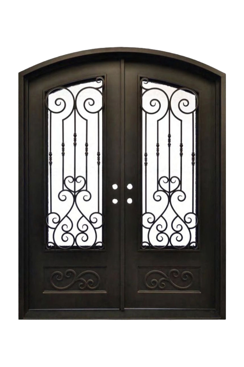 Lennox Arched Double Iron Door – Custom Curvature Design