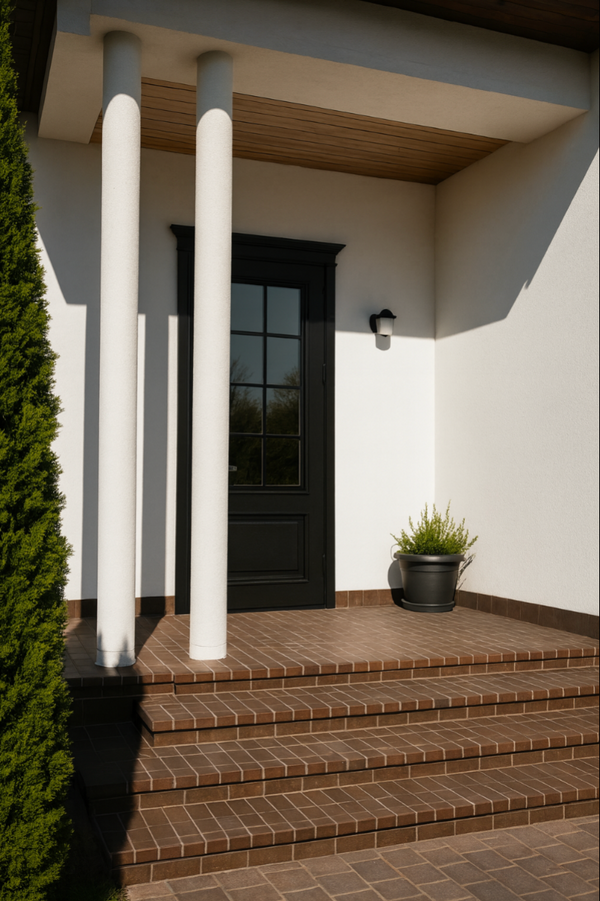 French iron door with minimal grid and low-iron glass