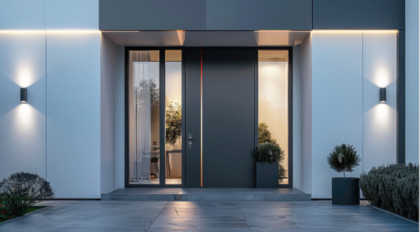 Pivot iron door with matching sidelights