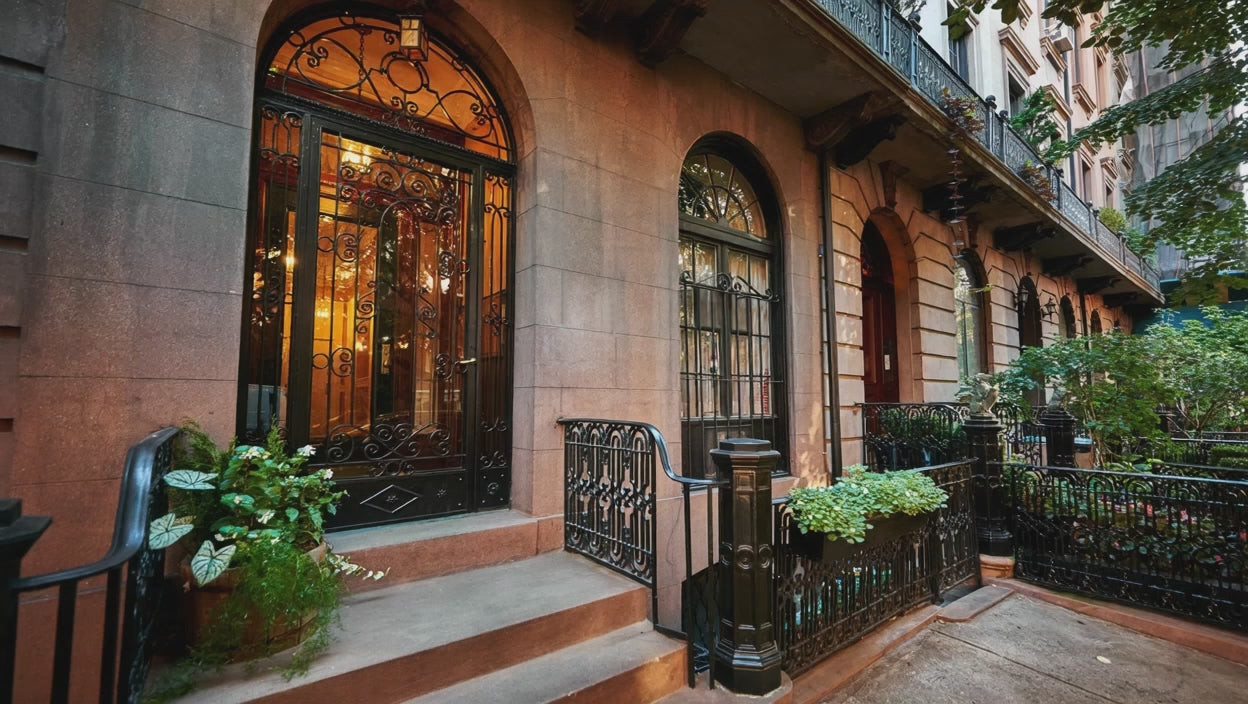 Wrought iron doors installed on luxury residential home